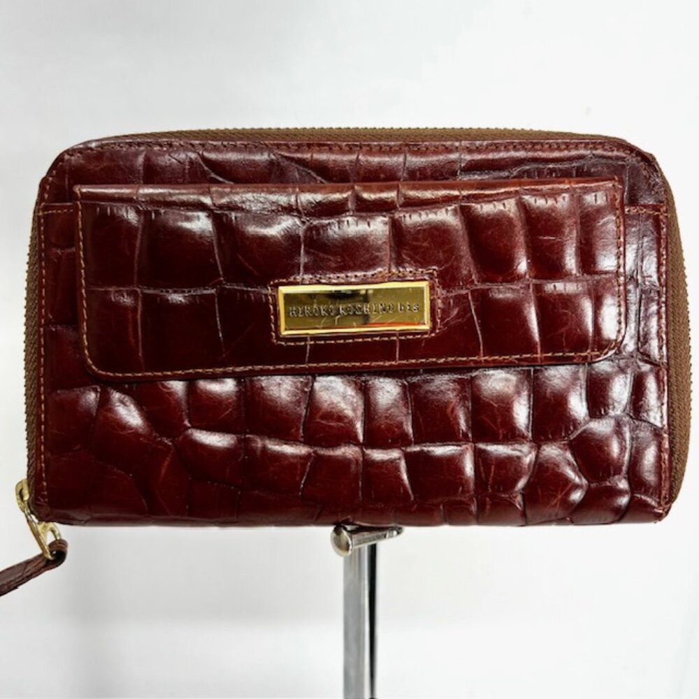 RARE leaher Bugendy Crocodile Hiroko Koshino bis Long Wallet full zip wallet(16